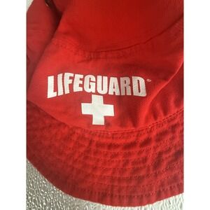 Red Officially Licensed Lifeguard Brand Vintage 1990's 100% Cotton Hat Cap.